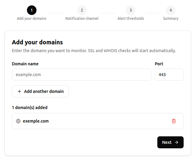 Step 1: Welcome to the wizard