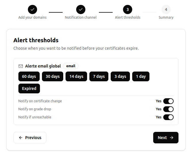 Step 3: Configure alert channels